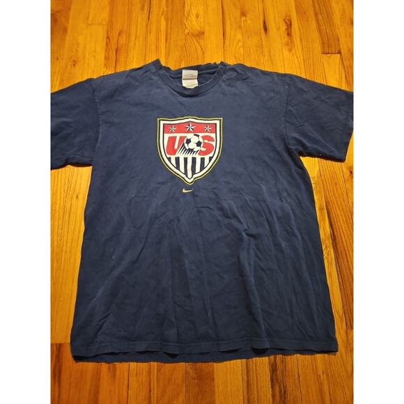 Vintage y2k Nike Team USA Soccer Football Club Center Swoosh Shirt Size Large - Picture 1 of 8
